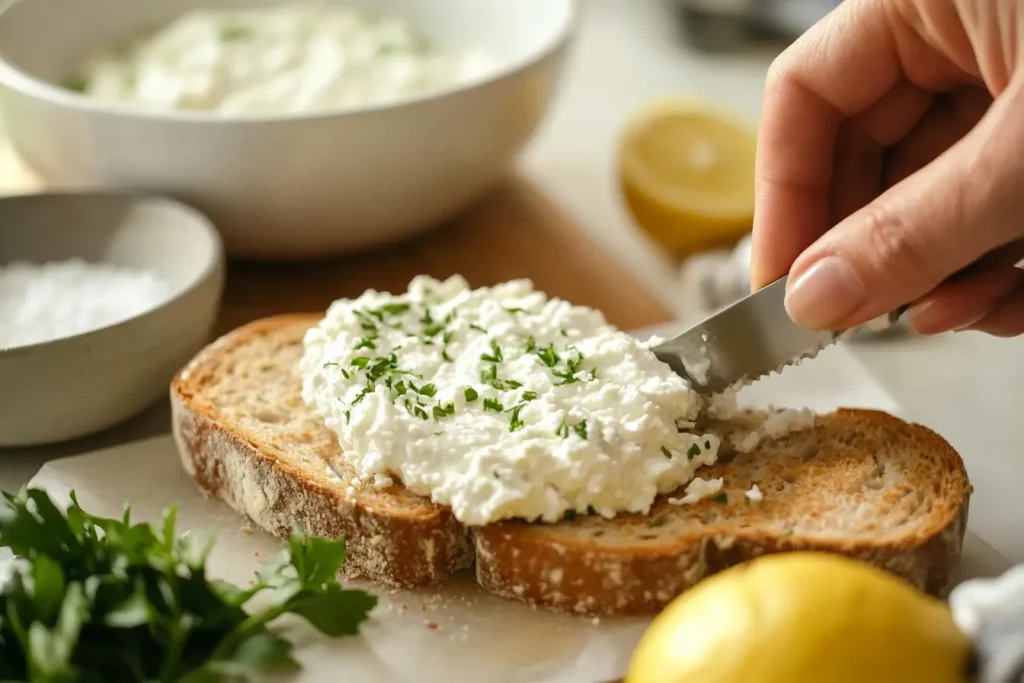 Cottage Cheese Avocado Toast – A Protein-Packed Twist on a Classic 2 eljamalioussama A close up shot of a person spreading a creamy 8ad84450 c724 43f9 a4d2 5f2efa8f9e7bpos Cottage Cheese Avocado Toast – A Protein-Packed Twist on a Classic