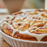 Freshly baked cinnamon rolls with cream cheese frosting