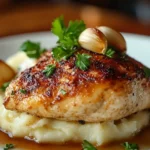 Garlic Parmesan Chicken served with mashed potatoes