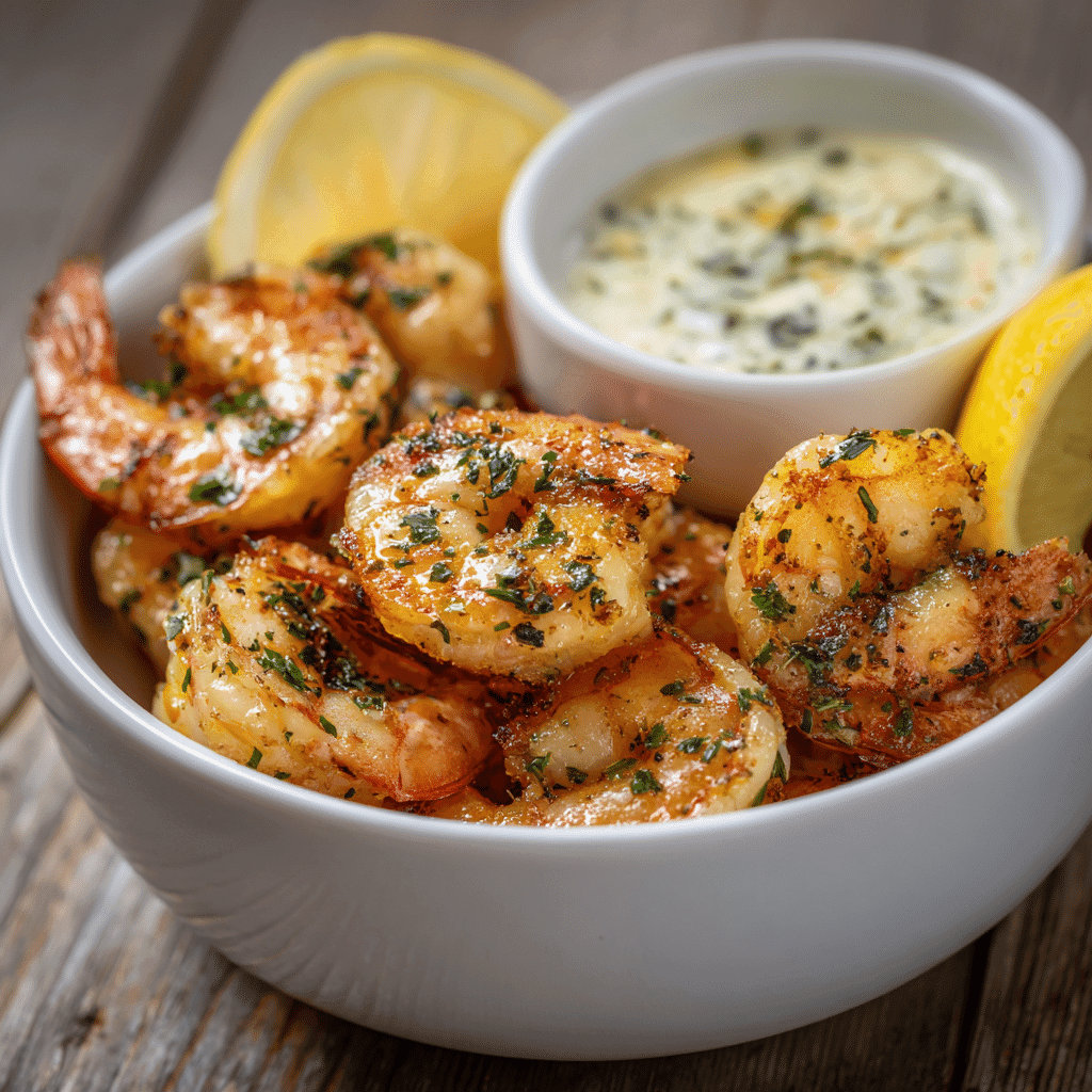 Frozen Shrimp in the Air Fryer: The Crispy Secret to Quick Seafood Magic 7 eljamalioussama Cooked air fryer frozen shrimp plated with lemo ab038c0c 9e7a 4c27 991d 65be27872117pos Frozen Shrimp in the Air Fryer: The Crispy Secret to Quick Seafood Magic