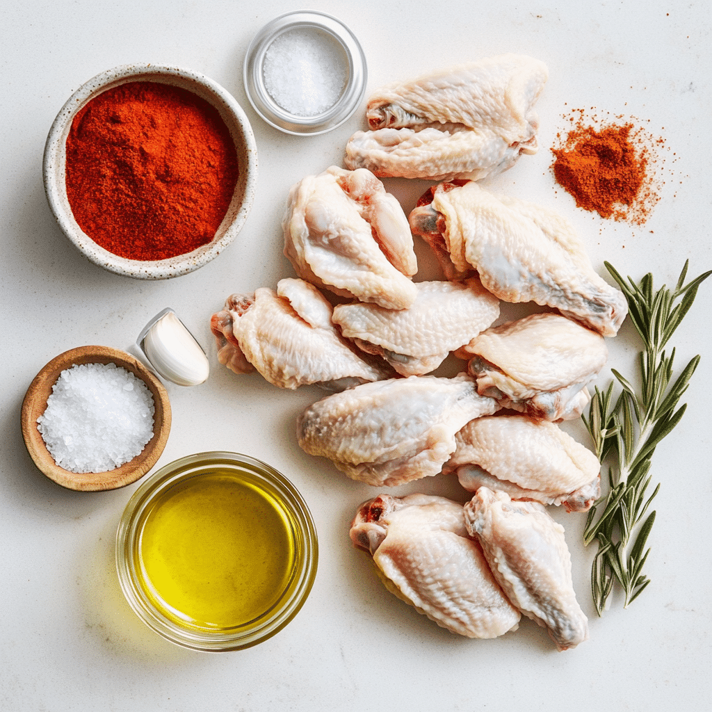 Frozen Chicken Wings in Air Fryer: Crispy, Juicy, and Easy Every Time 6 eljamalioussama Flat lay of raw frozen chicken wings spices pap 28e4b826 36c1 45f0 ad2f 53fc69b62d31pos Frozen Chicken Wings in Air Fryer: Crispy, Juicy, and Easy Every Time