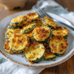 air fryer zucchini parmesan on plate
