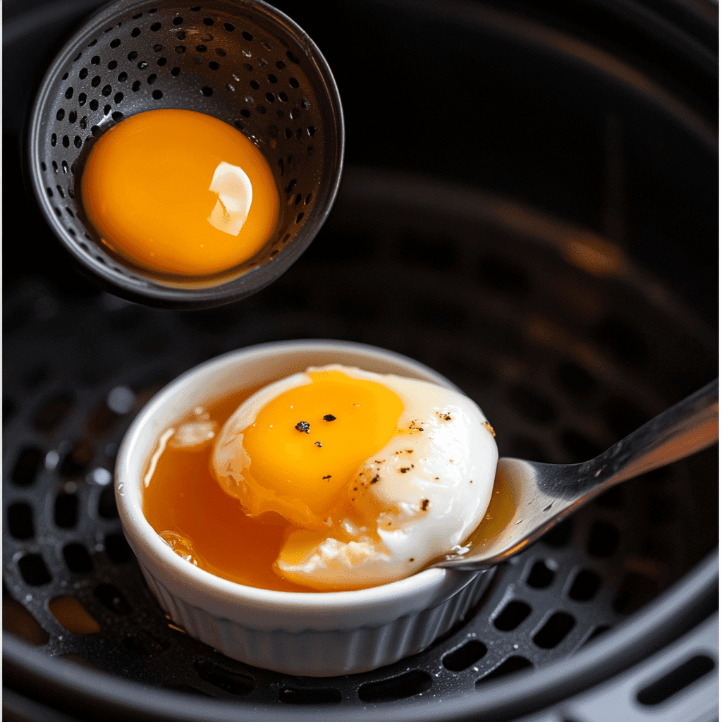 Air Fryer Poached Eggs: The Easy, No-Boil Method for Perfect Results 6 eljamalioussama Step by step cooking process showing ramekin fi 5f184b9d b86d 4a1d 84c4 78a7a3a9fce1pos Air Fryer Poached Eggs: The Easy, No-Boil Method for Perfect Results